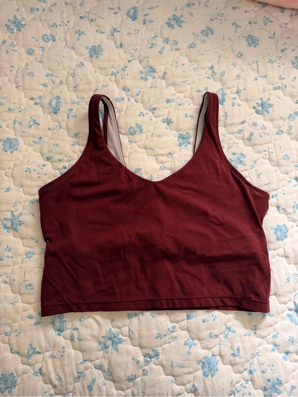 Women’s Scoop Neck Tank Bralette - Burgundy